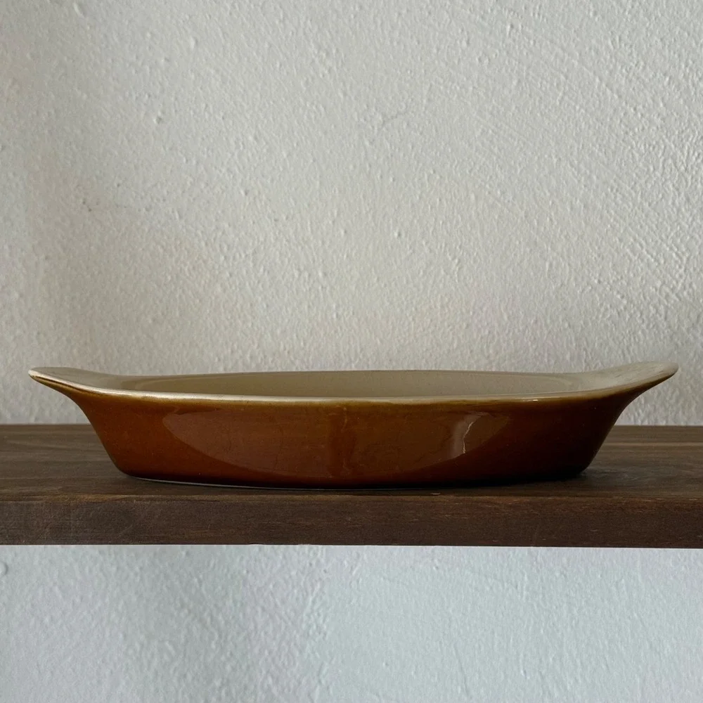 Brown Oval Serving Platters‎ Set of 2 Ceramic Oven To Table Bakeware